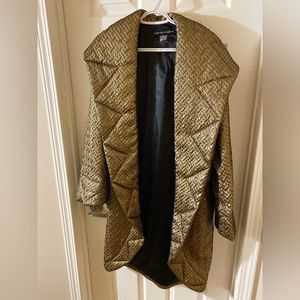 Bianca Nygard gold Pea Coat jacket Womens sz 8